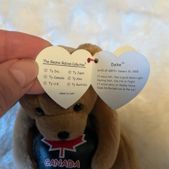 Ty Beanie Baby Deke Plush Hockey Bear 2005 Canadian Exclusive NWT - Picture 7 of 10